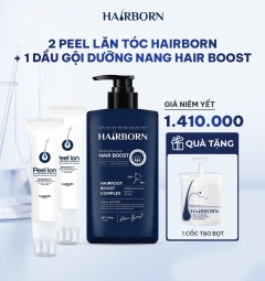 Combo dầu gội dưỡng nan + 2 peel lăn tóc hair born 