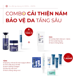 COMBO CẢI THIỆN NÁM BẢO VỆ DA TẦNG SÂU ( COMBO NÁM + COMBO PEEL + KEM CHỐNG NẮNG) 